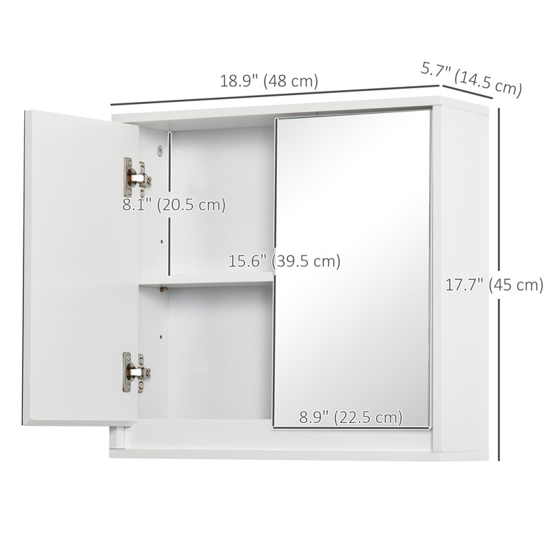 Armoire de salle de bain murale Nydeed, Gris