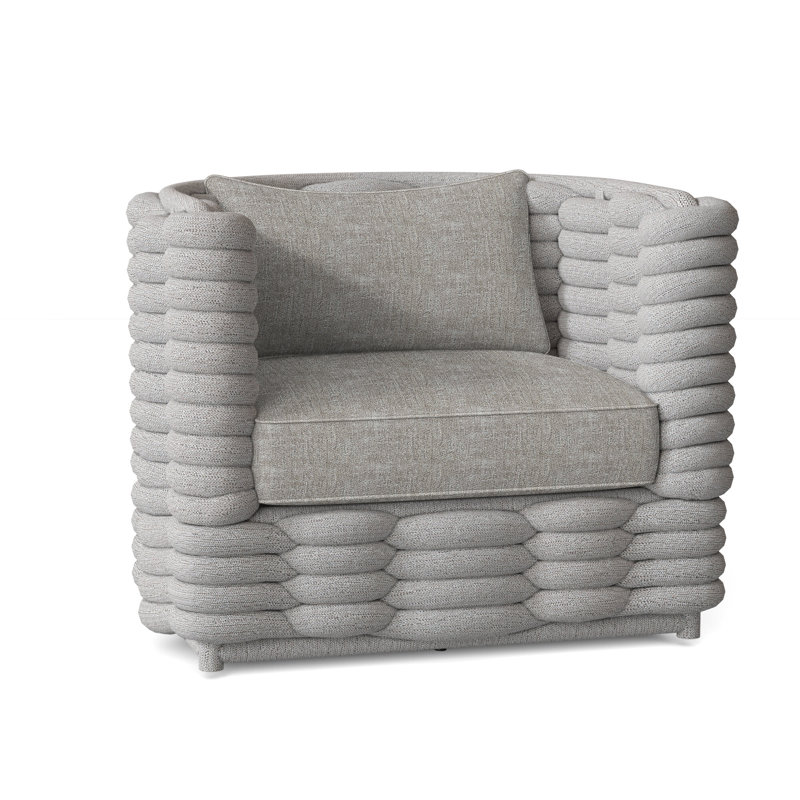 Wailea Swivel Patio Chair with Cushions, Nordic Gray, Grey Chenille 6028-021