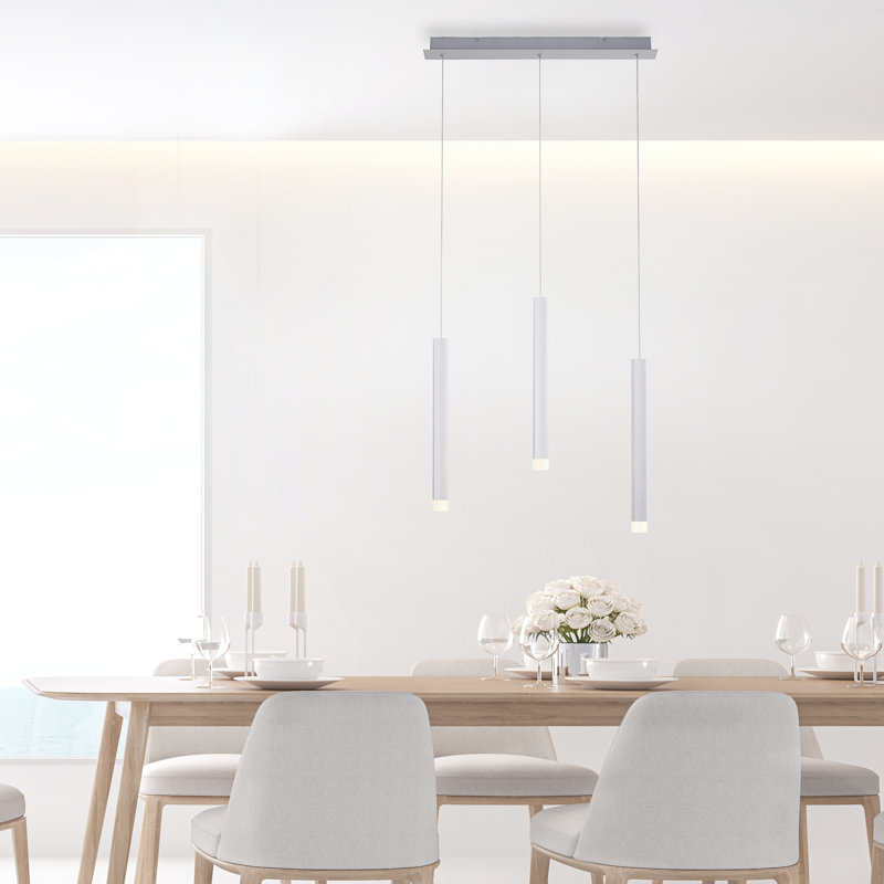 Cardia 3 - Light LED Kitchen Island Pendant, Aluminium