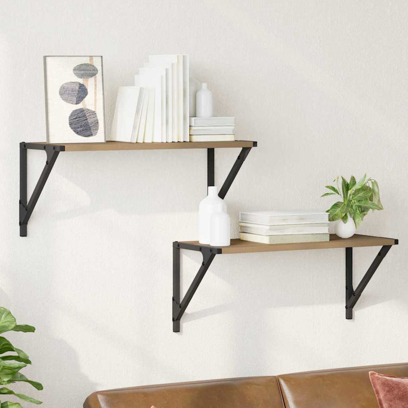 Floating Shelf, 25.5cm H x 60cm W x 25cm D, Artisan Oak