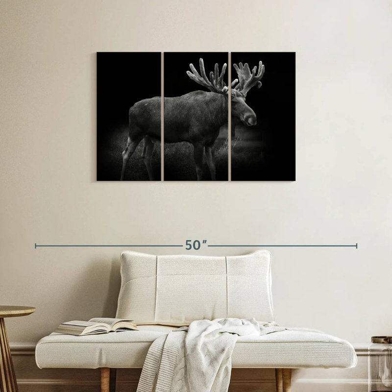 Monochromatic Bull Moose, 24" H x 38" W