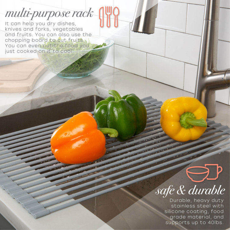 Zulay Kitchen Silicone Multipurpose Tray Holder - Black