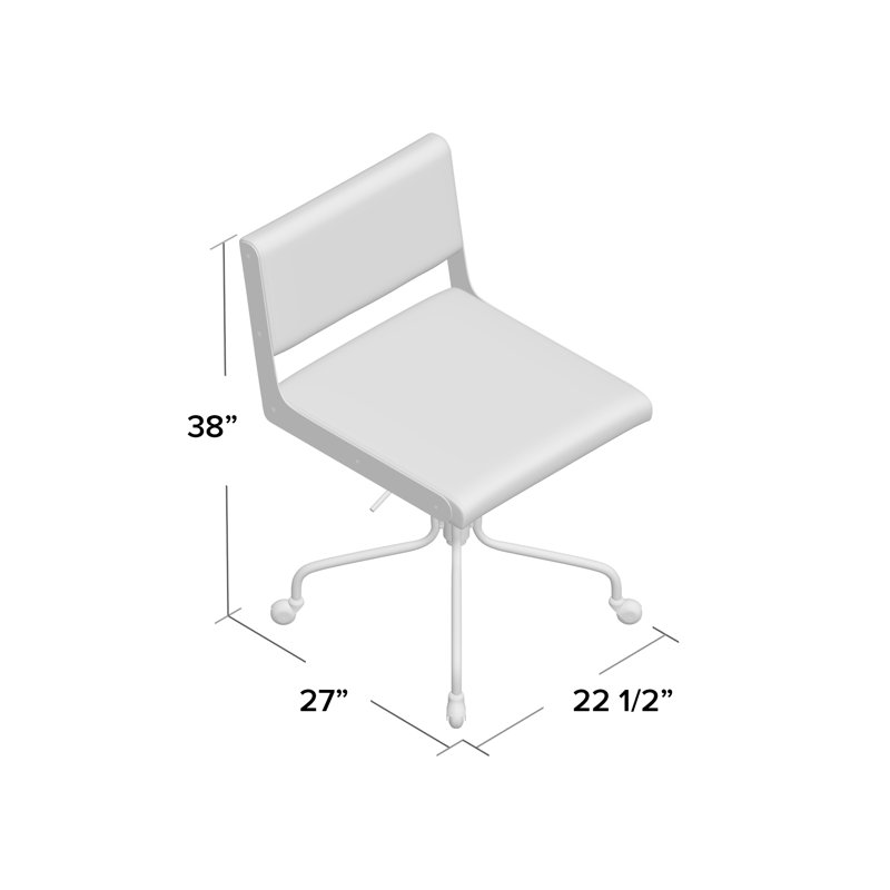 Davis Swivel Task Chair, Black Faux Leather