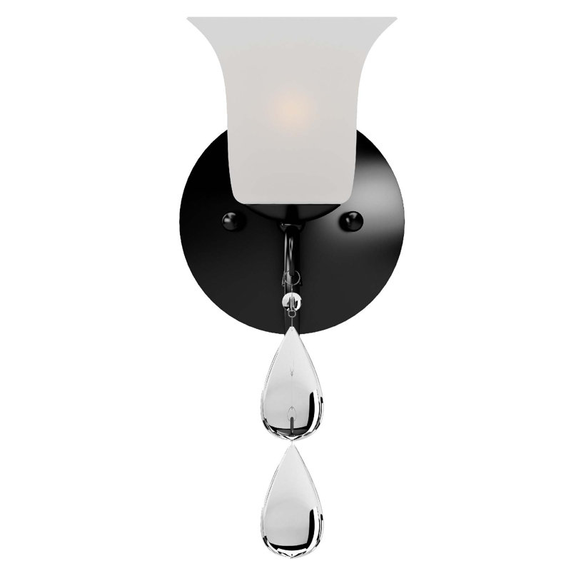 Ava 1-Light Indoor Foundry Bronze Vanity Wall Armed Sconce or Wall Mount with Frosted Glass Bell Shade