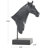 Cleaster Resin Horse Decorative Black Sculpture with Black Rectangular Base