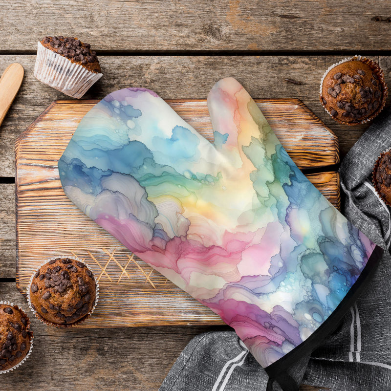 Dreamy Rainbow Hues Oven Mitt Cotton Twill
