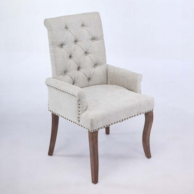 Fernleigh Single Pack Traditional Upholstered Dining Chair with Solid Wood Frame and Luxurious Chenille Fabric.