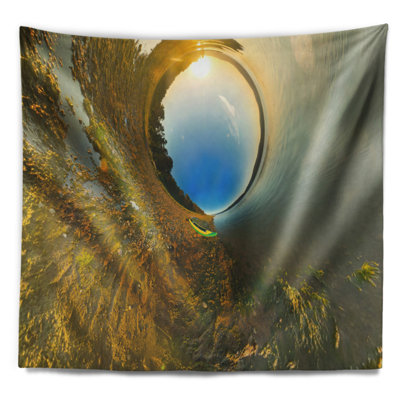 Tapisserie paysage kayak sur la petite planète