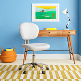 Chaise de bureau pivotante rembourrée à dossier moyen en maillage Wayfair Basics®