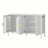 57.5" Modern Fluted Stripe Sideboard Cabinet With 4 Doors-1703261730