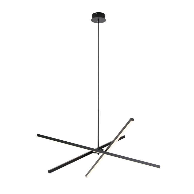 Zhangjing3 Modern Chandelier Sputnik LED Kitchen Island Remote Dimmable, Black, 27.9"H x 27.9"W x 27.9"D