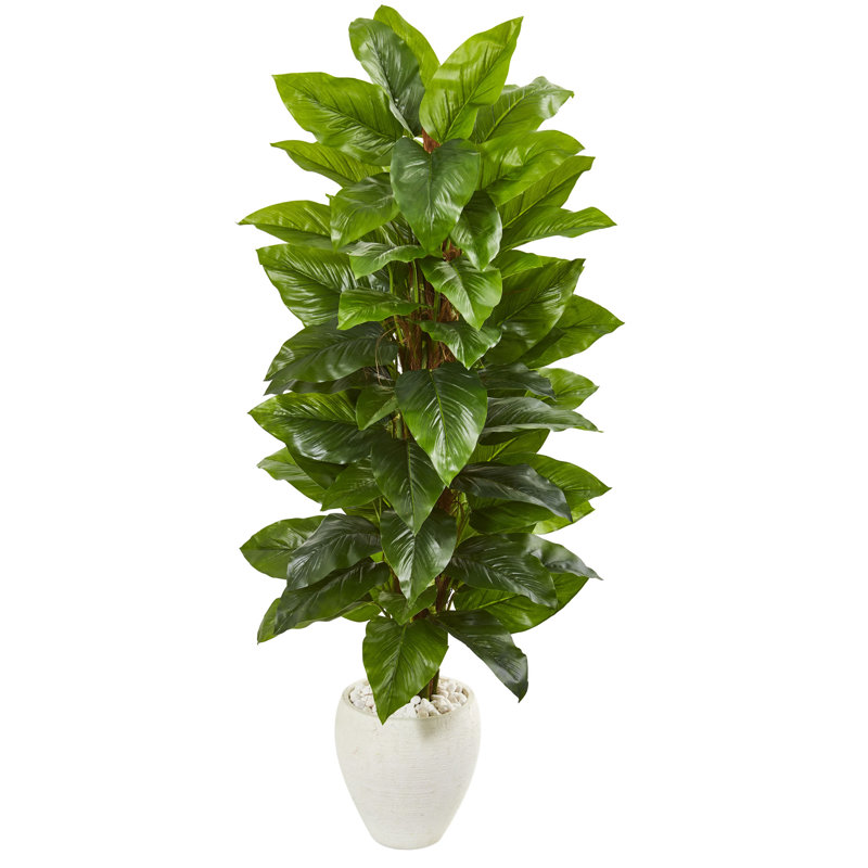 63'' Faux Philodendron Tree in Earthenware Pot