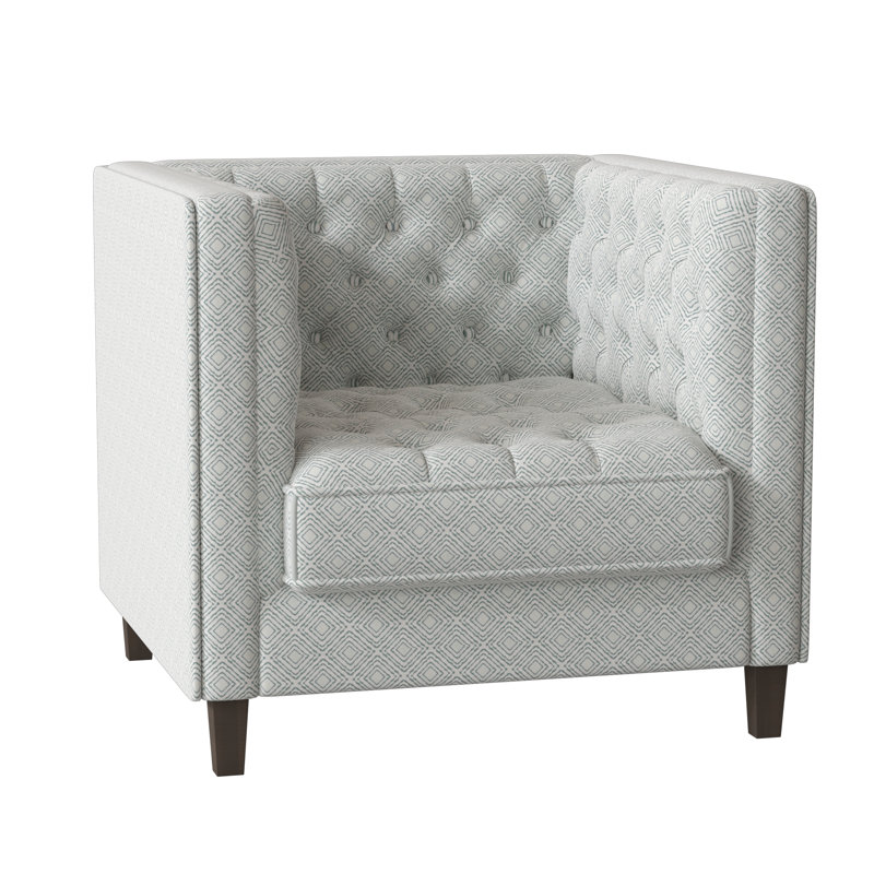 Jess Upholstered Armchair, Gigi Robins Egg, Brown Mahogany
