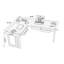 Bureau en bois massif en forme de L brun noyer avec 3 tiroirs-2103932467-2103932464