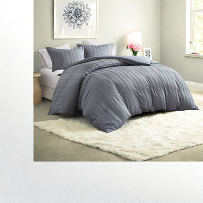 Modern Grey 3-piece Bedding Set, Woven Polyester For Comfortable, Durable Sleep