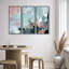 Oliver Gal Dreaming in Colors Triptych Abstract - Heavy Gel Top Coat Framed Canvas Art-1264111296