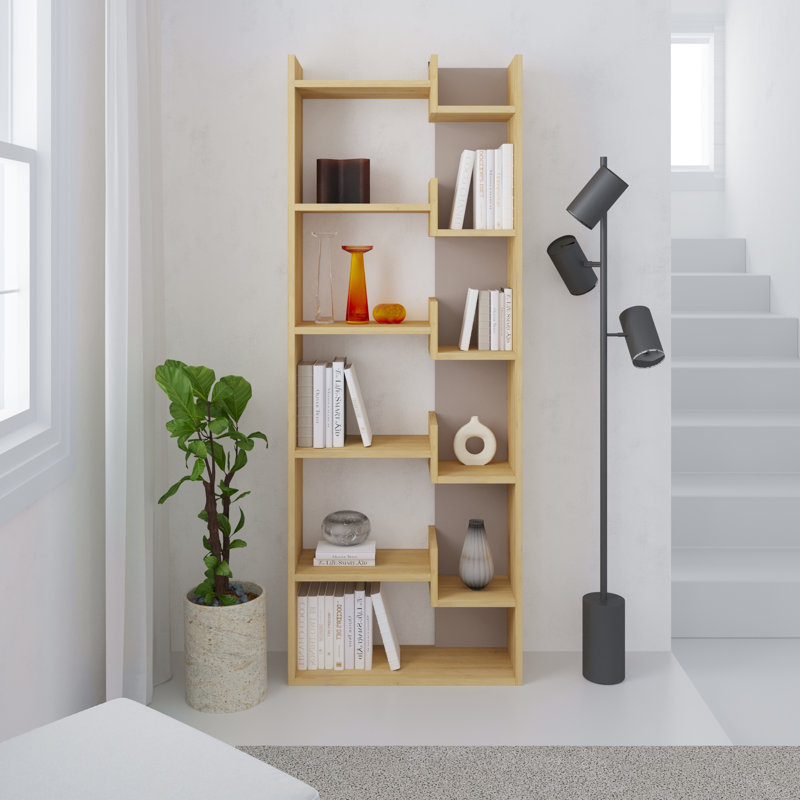 Kara 5-Tier Freestanding Bookcase for Home and Office Storage, Brown, 162cm H x 69cm W x 22cm D