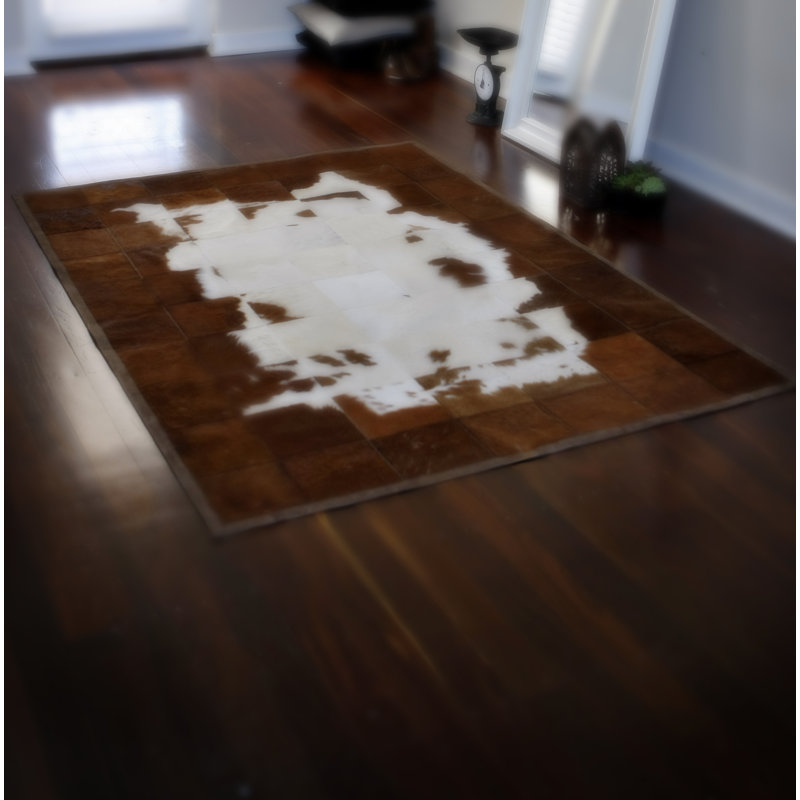 Tranquilo Cowhide Geometric Area Rug, Rectangle 2' x 3'