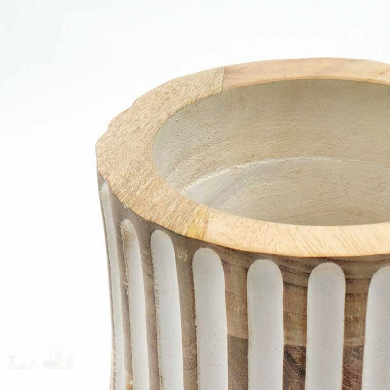 Handcrafted Accent Wood Vase for Living Room, Perfect for Elegant Home Decor and Stylish Display, 7X12 Inches