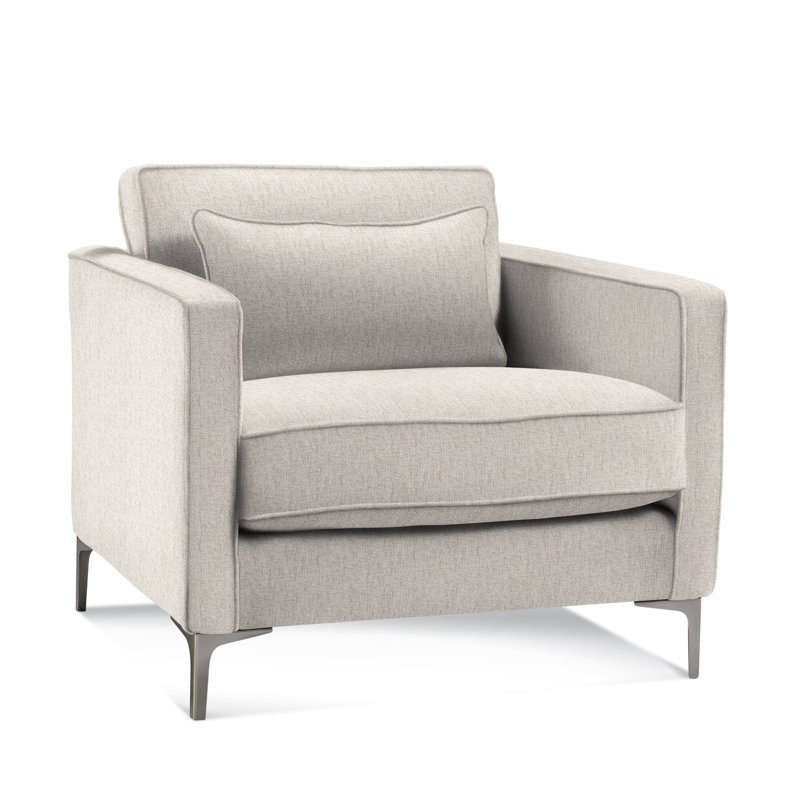 Boucle Cotton Chair, Snow Crypton Performance Polyester Blend