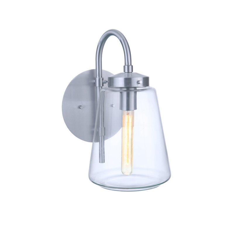 Laclede Wall Light, Satin Aluminum, 15" H x 7.75" W x 10.5" D