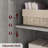 54" Tall Bathroom Storage Cabinet with Glass Doors, Freestanding Cabinet with Adjustable Shelves and Open Storage-1826812047