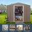 Abri de jardin en métal 5 pi x 4 pi pour rangement extérieur blanc + jaune-127357294-127357295