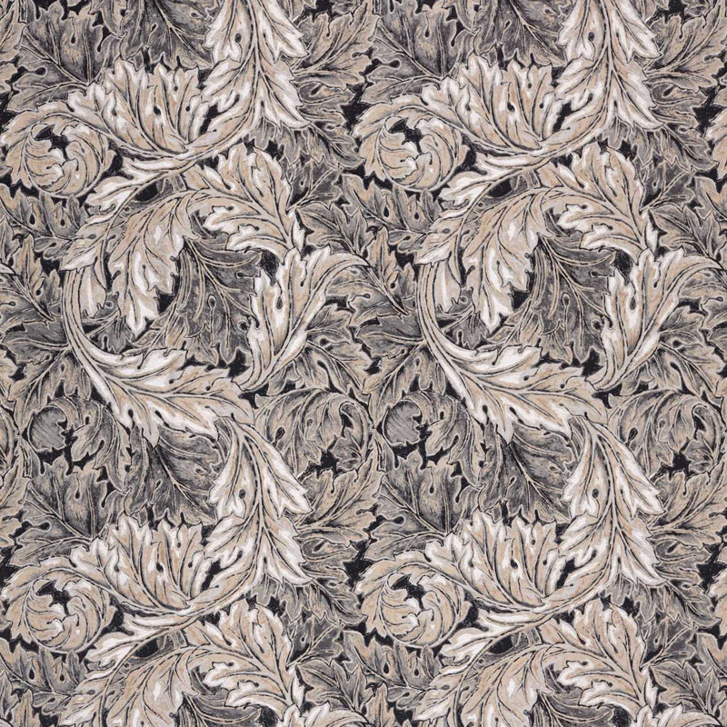 Pure Acanthus Weave Fabric, Black Ink