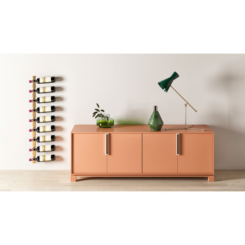 Support à vin mural Latawn, Bronze doré, H 15 po x l 13 po x P 3,25 po