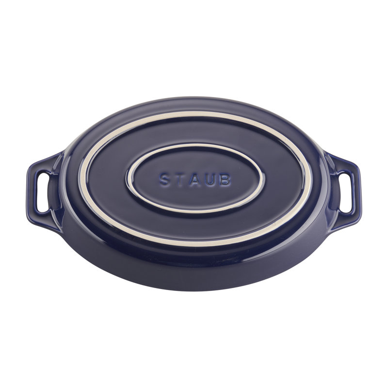 Staub Ceramic 2-piece Oval Baking Dish Set, Dark Blue