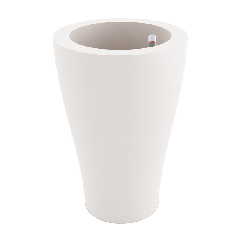 Curvada Resin Pot Planter, 33.5" H x 17.75" W x 17.75" D, Ice