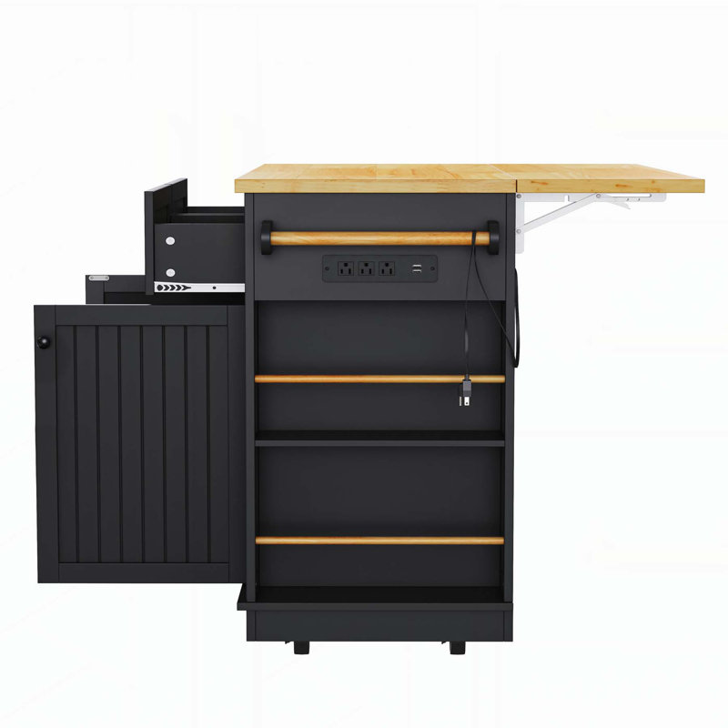 Versatile Kitchen Island with Multiple Storage Options and Mobility
