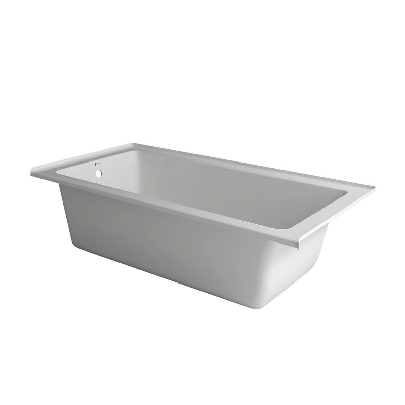 Alcove Soaking Fiberglass Bathtub, Left, 60" x 32"