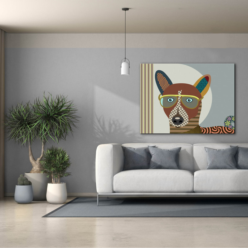 «Basenji Dog» par Lanre Adefioyue, H 40 po x l 54 po x P 1,5 po