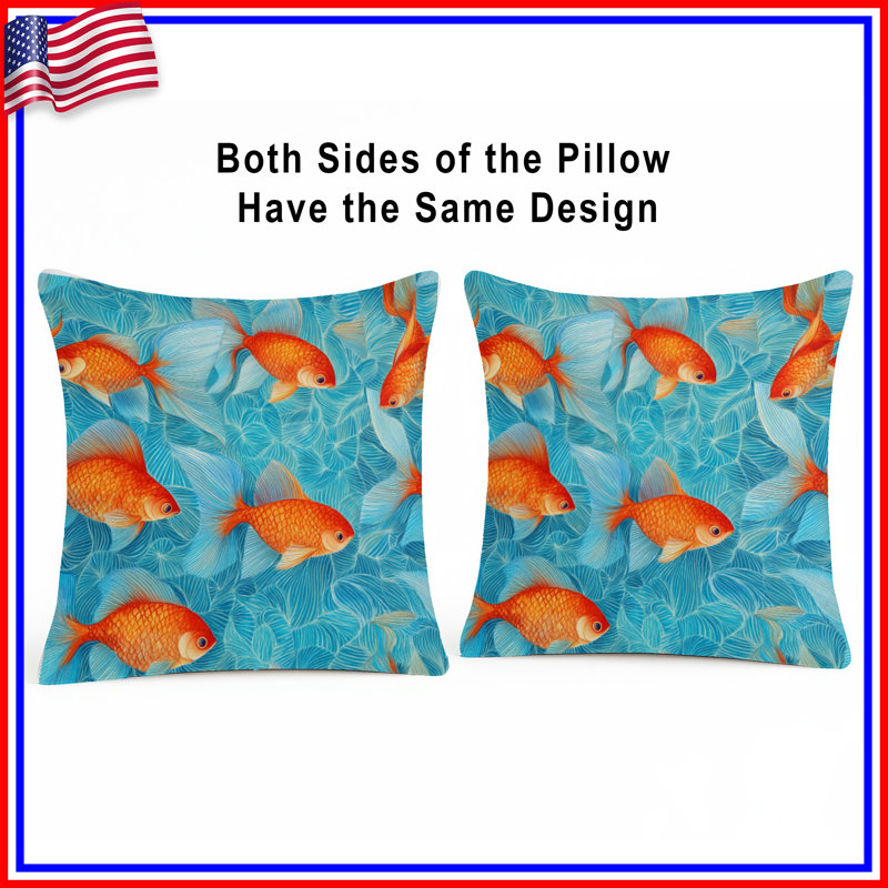 Coussin Goldfish, 16 x 16 inches