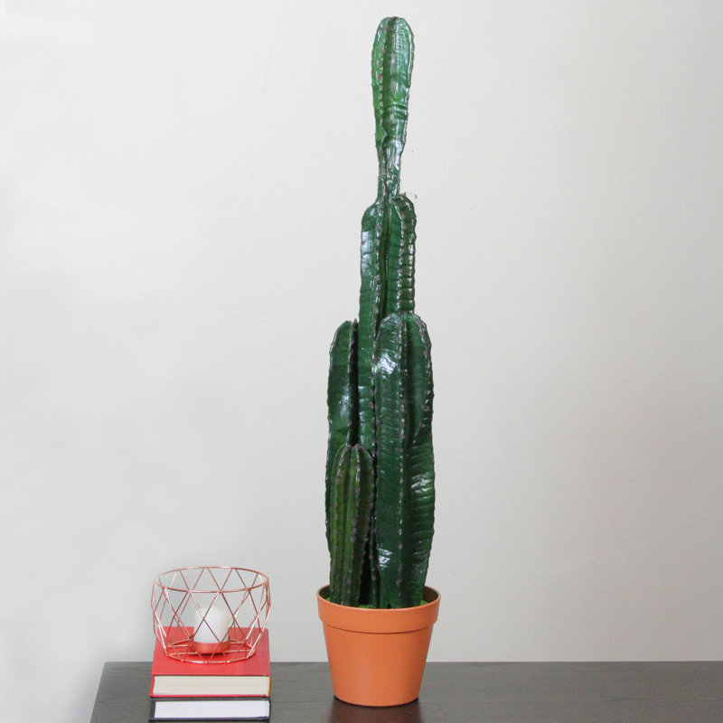 Cactus artificiel en pot 34 po vert et brun