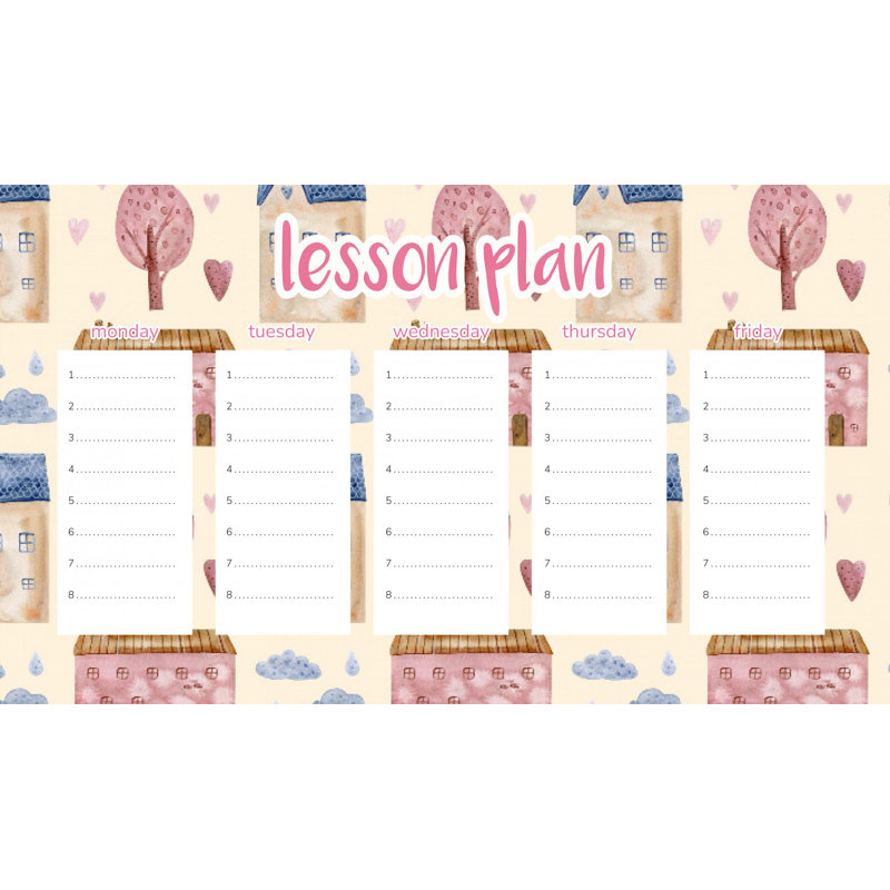 Magnetic Lesson Plan Blue and Pink Buildings