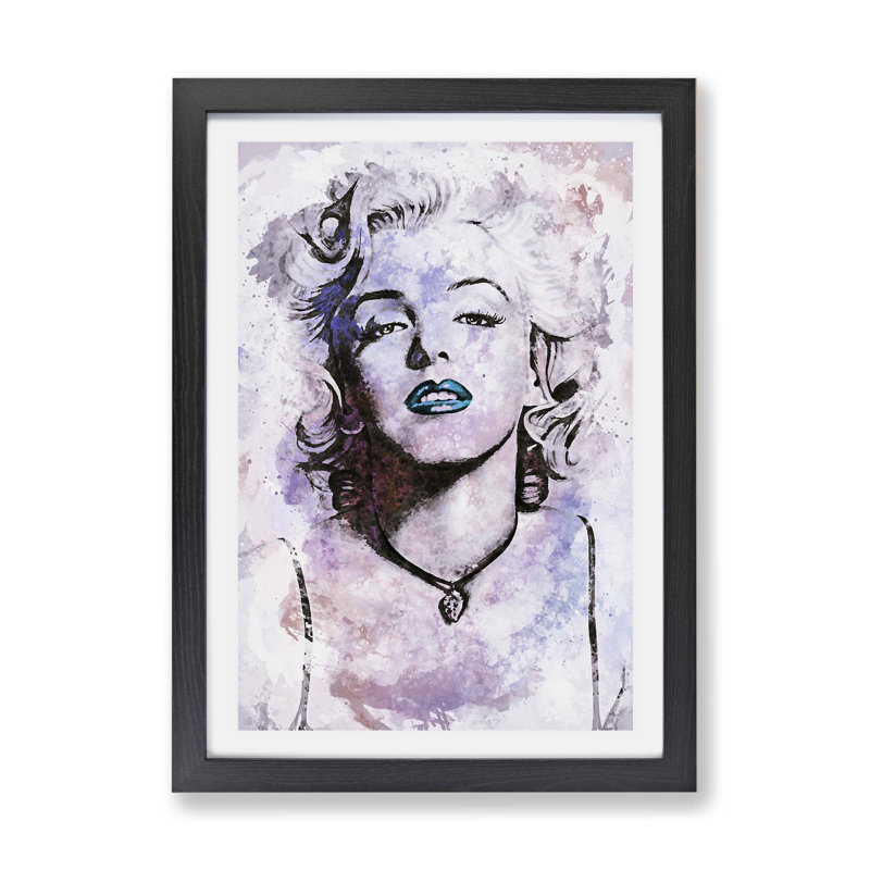 Marilyn Monroe - Framed Print, 33cm H x 45cm W x 2cm D, Black