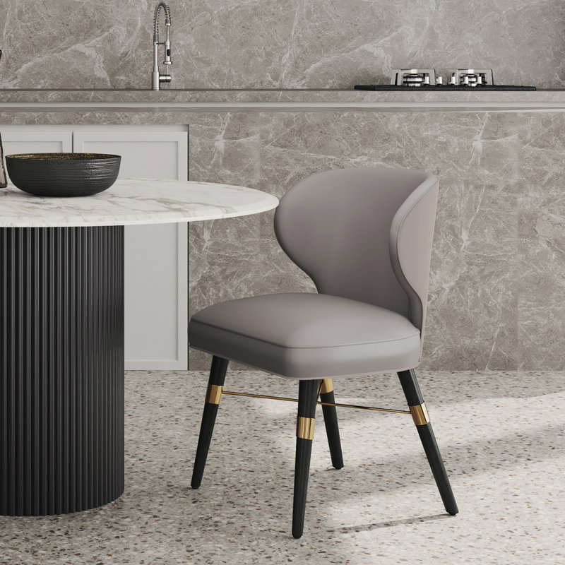 Strine Velvet And Leatherette Side Chair Dining Chair, 1