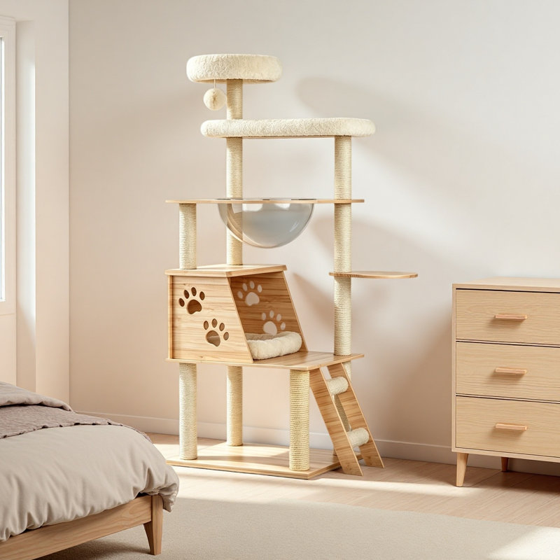 53.5 " H Cat Scratching Post and Cat Hammock