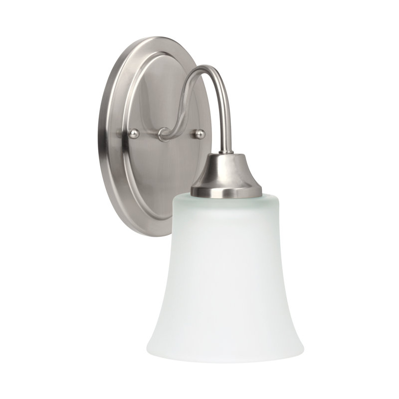 Holman One Light Wall / Bath Sconce from Generation Lighting , 60W A19 Medium, Brushed Nickel, No
