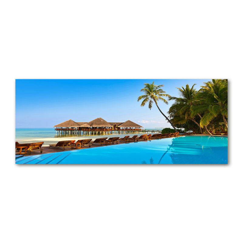 Swimming In Maldives - No Frame Print on Canvas