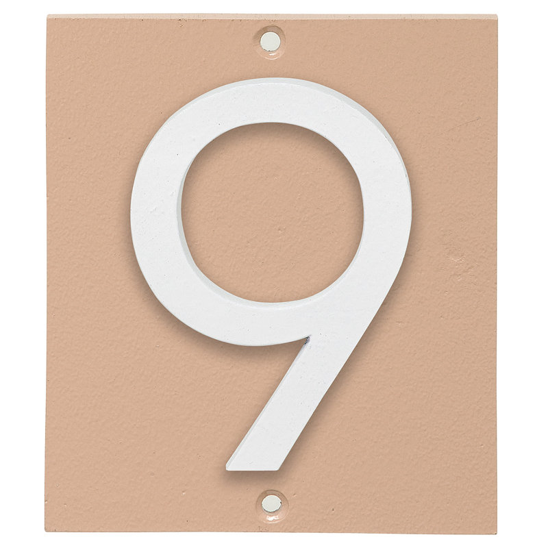 Plaque d’adresse murale sur 1 ligne flottante, Taupe, Blanc, Oui