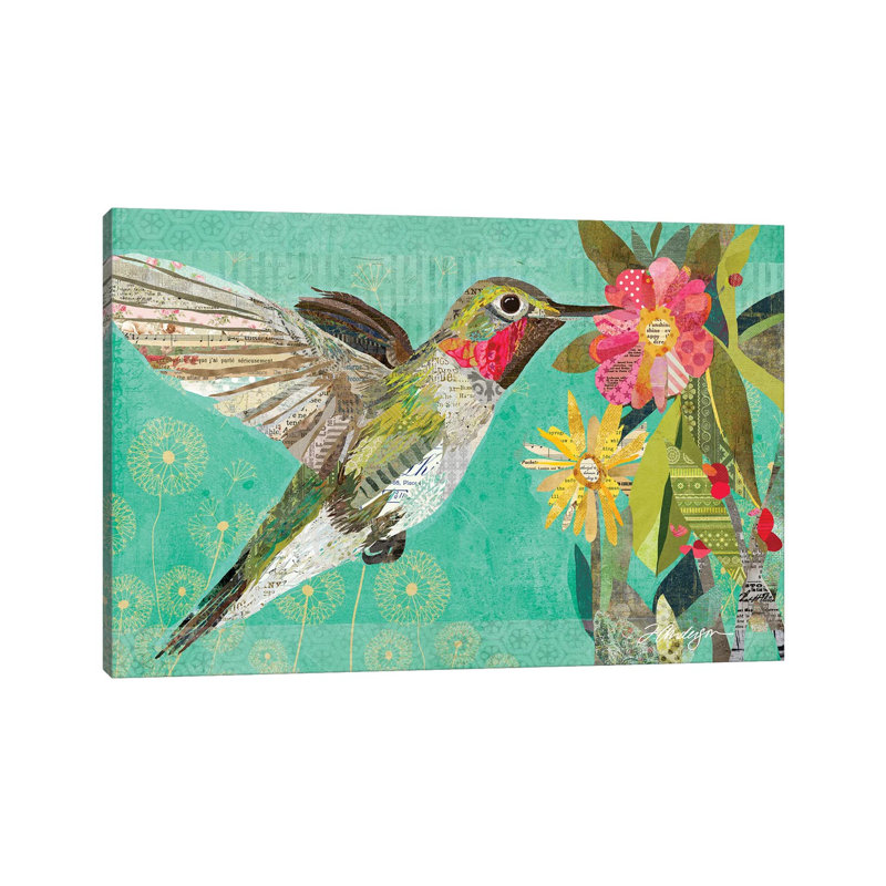 Mom's Hummingbird par Traci Anderson - impression d'art graphique, H 8 po x l 12 po x P 0,75 po, Toile tendue, Non mat