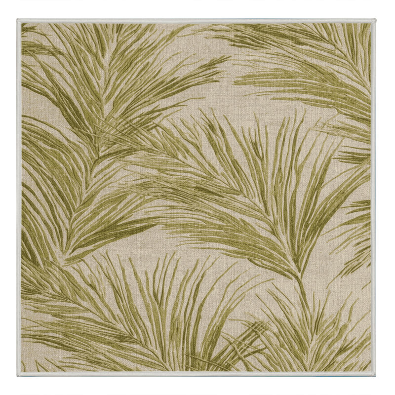 Machine Washable Abstract Beige Area Rug, Square 8'