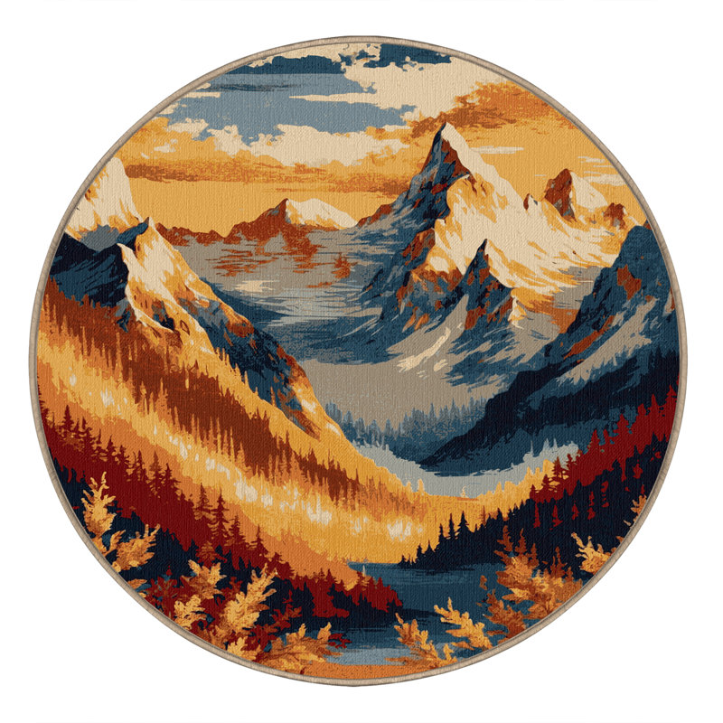 Machine Washable Nature Brown Area Rug, Round 8'