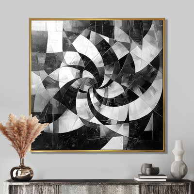 Nyarah brisé la symétrie du cubisme monochrome I - art mural abstrait cubisme