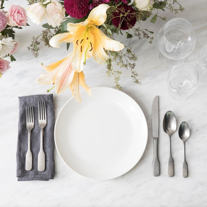 Fortessa Ashton 18/10 Stainless Steel 20 Piece Flatware Set (Service for 4), Antiqued Siver