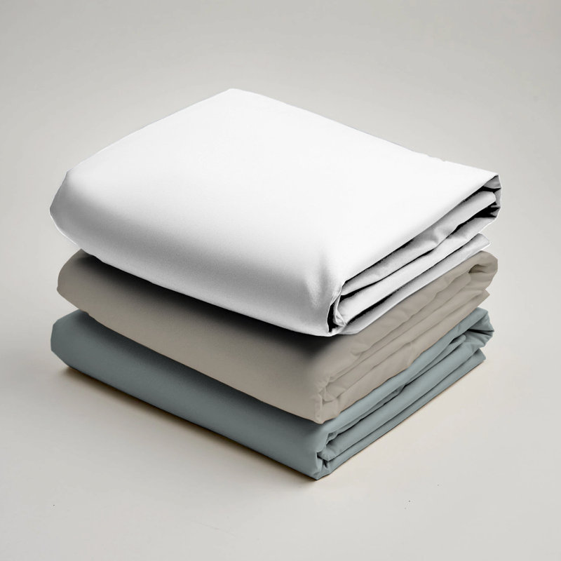 Ensemble de draps 100% coton 4 pièces GAIAM Relax, White, Très grand