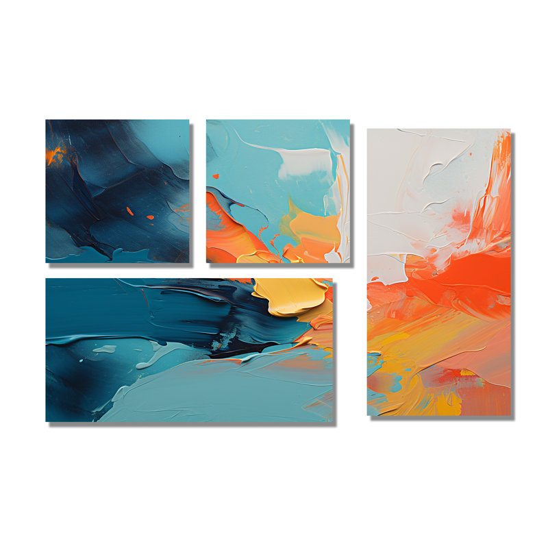 «Colorful Abstract Expression I», reproduction d'art sur toile 4 pièces, Toile tendue, Ne s’applique pas